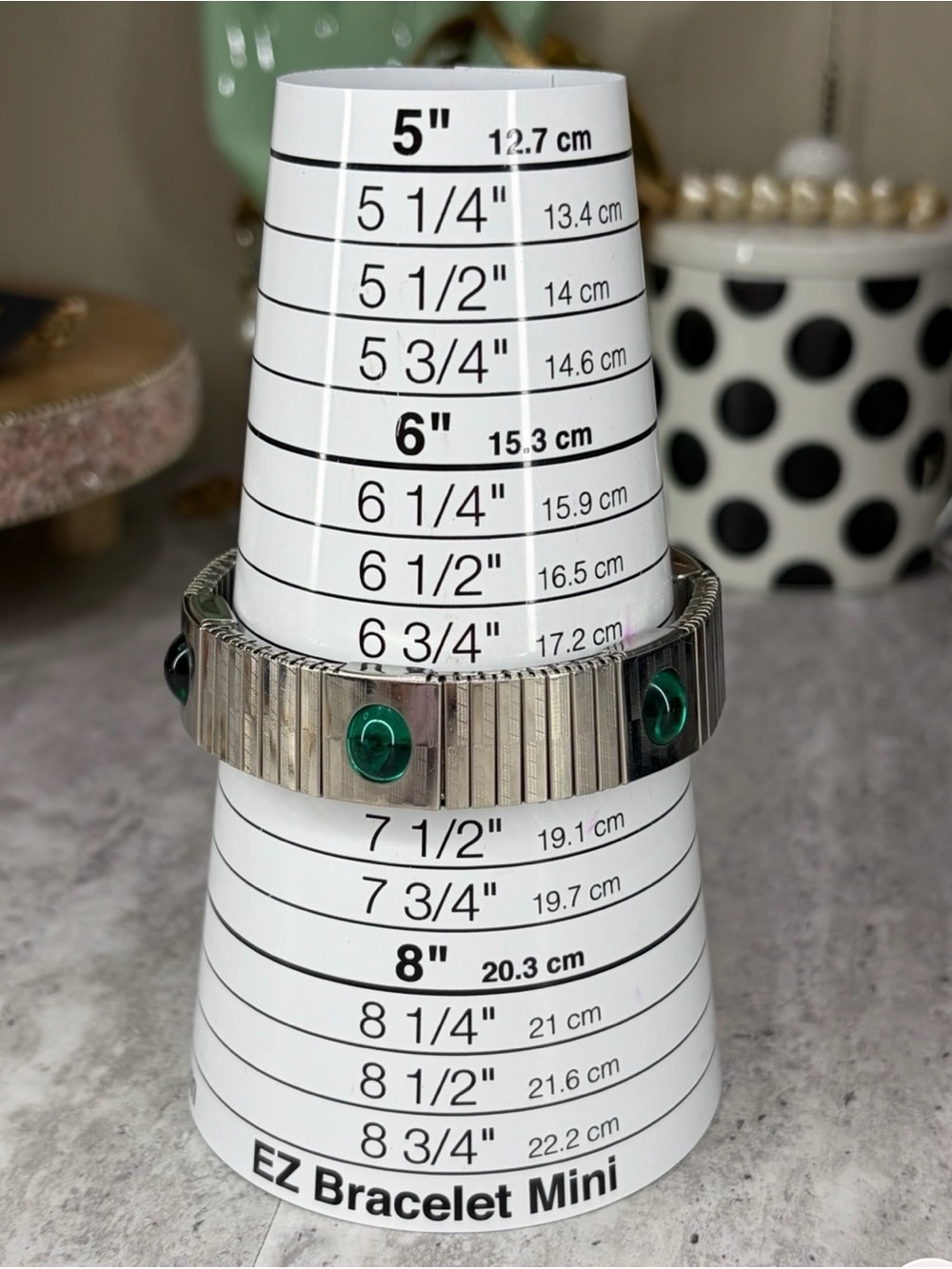 Magor Stainless Steel Magnetic Bracelet, Silver Tone, Expandable, Vintage Green